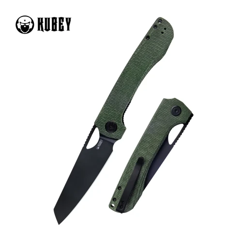 Nóż składany Kubey Elang Green Micarta, Blackwashed AUS-10 by Sebastian Irawan (KU365F)-1 57995