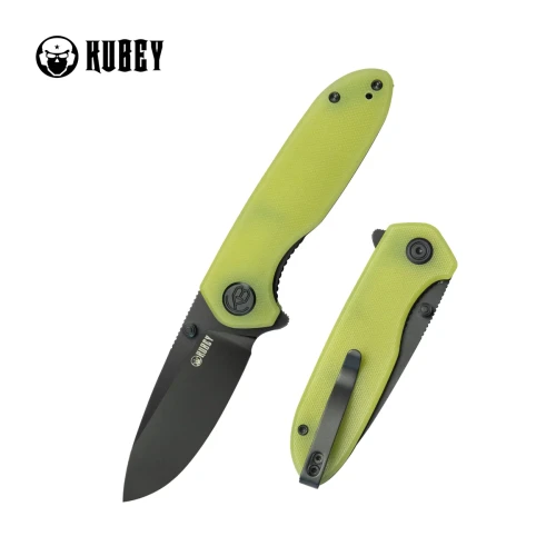 Nóż składany Kubey Belus Translucent Yellow G10, Blackwashed AUS-10 (KU342G)-1 58005
