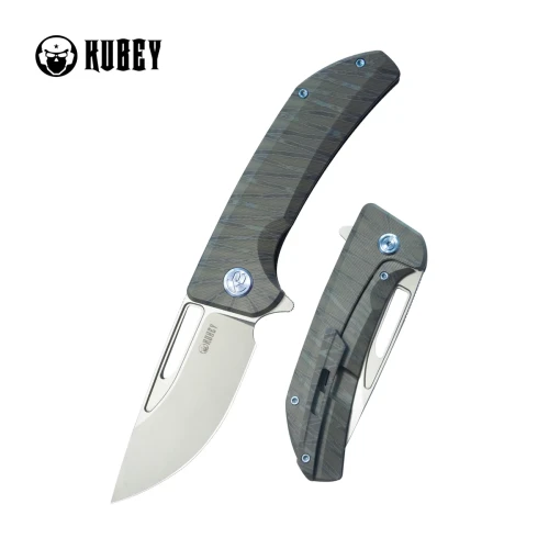 Nóż składany Kubey Hyperion Micro Milling Lines Flame Titanium, Sandblasted CPM S35VN by Jelly Jerry (KB368I)-1 58018