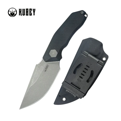 Nóż Kubey Basilisk Black G10, Stonewashed 14C28N by Damned Designs (KU381A)-1 58025