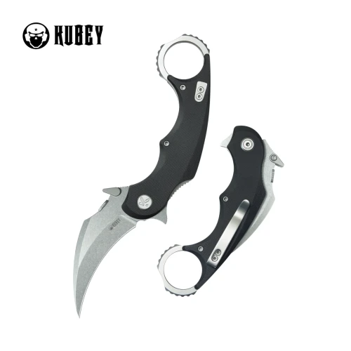 Nóż składany Kubey Rogue Pikal Black G10, Stonewashed 14C28N by MUZI Design (KU298A)-1 58032