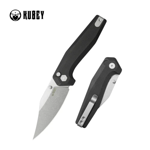 Nóż składany Kubey Hades Black G10, Stonewashed 14C28N by Damned Designs (KU394A)-1 58035