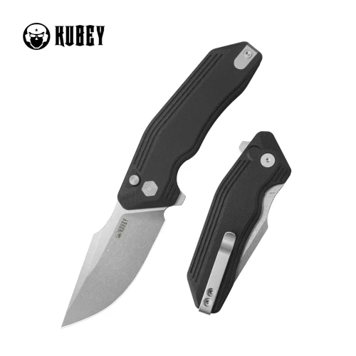Nóż składany Kubey Basilisk Black G10, Stonewashed 14C28N by Damned Designs (KU391A)-1 58040