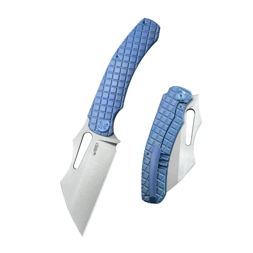 Nóż składany Kubey Sylow Blue Titanium, Stonewashed 14C28N by James Lowe (KU260B)-1 58046