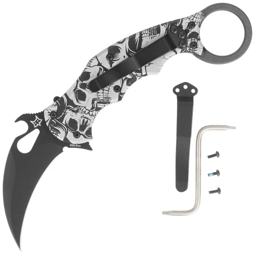 Nóż składany Fox The End Karambit Black Aluminium, Black N690Co (FX-599 ALB-3)-1 58070
