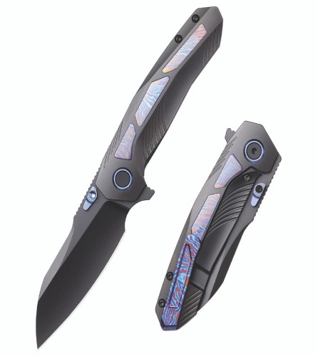 Nóż składany Remette Kestrel Black DLC Titanium/Timascus, Black DLC CPM S35VN (RTPO-E)-1 58094