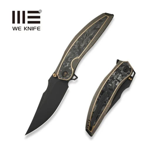 Nóż składany We Knife Quinseris Bronze Titanium/Shredded Carbon Fiber, Black Stonewashed M390 (WE23093-2)-1 58105