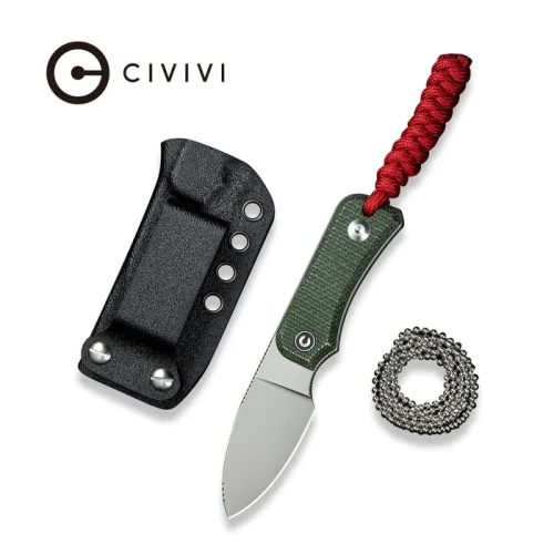 Nóż na szyję Civivi Baby Banter Fixed Green Canvas Micarta, Stonewashed Nitro-V by Ben Petersen (C23045-2)-1 58148