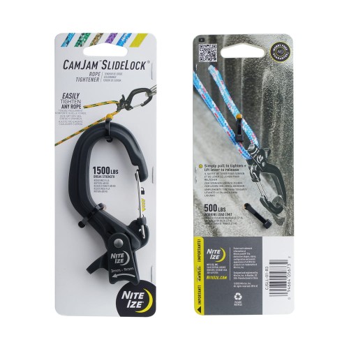 Nite Ize - Klamra CamJam z karabińczykiem SlideLock - Aluminium - Duży - Czarna - CJSLL-01-R3-1 58672