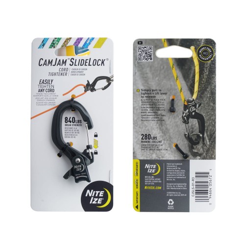 Nite Ize - Klamra CamJam z karabińczykiem SlideLock - Aluminium - Mały - Czarna - CJSLS-01-R3-1 58673