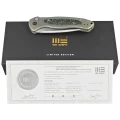 Nóż składany WE Knife Button Lock Kitefin LE No 110/157 Green Titanium/Jungle Wear Fat Carbon, Hand Polished Satin CPM 20CV (WE19002N-2)-2 58753