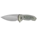 Nóż składany WE Knife Button Lock Kitefin LE No 103/157 Green Titanium/Jungle Wear Fat Carbon, Hand Polished Satin CPM 20CV (WE19002N-2)-2 58754