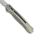 Nóż składany WE Knife Button Lock Kitefin LE No 103/157 Green Titanium/Jungle Wear Fat Carbon, Hand Polished Satin CPM 20CV (WE19002N-2)-4 58754