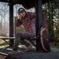 Pokrowiec na broń zamszowy L2ZPLUS 01 1,25m, kolor brąz, haft jeleń ryczący w trawie-7 58773