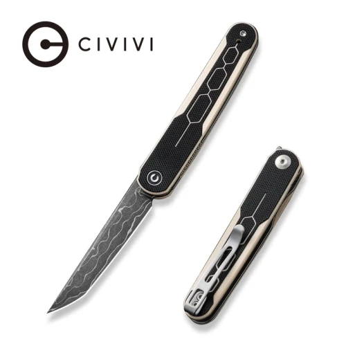 Nóż składany Civivi KwaiQ Ivory/Black G10, Damascus by Rafal Brzeski (C23015-DS1)-1 58967