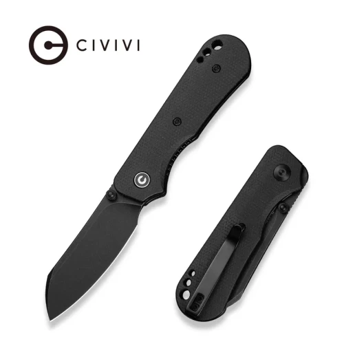 Nóż składany Civivi Crabby Black Canvas Micarta, Black Stonewashed 14C28N by Ken Onion Jr. (C24055-3)-1 59009