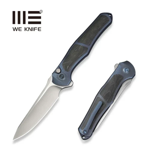 Nóż składany WeKnife 702XI LE No 148/150 Blue Integral Titanium/Shredded Carbon Fiber, Satin M390 (WE07B-1)-1 59041