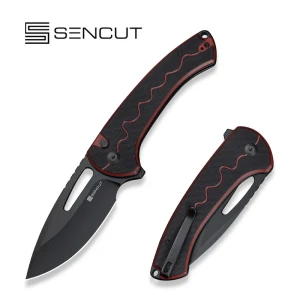 Nóż składany Sencut Squiggy Burgundy/Black G10, Black 9Cr18MoV (S24082A-3)