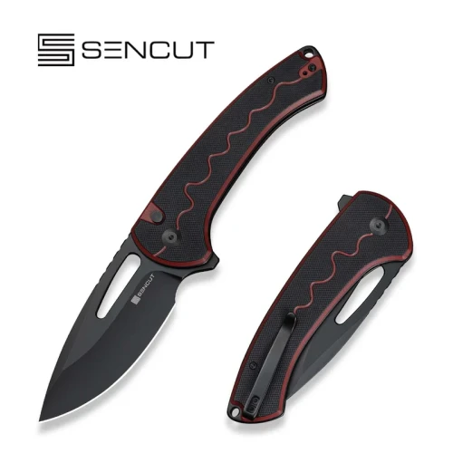 Nóż składany Sencut Squiggy Burgundy/Black G10, Black 9Cr18MoV (S24082A-3)-1 59083