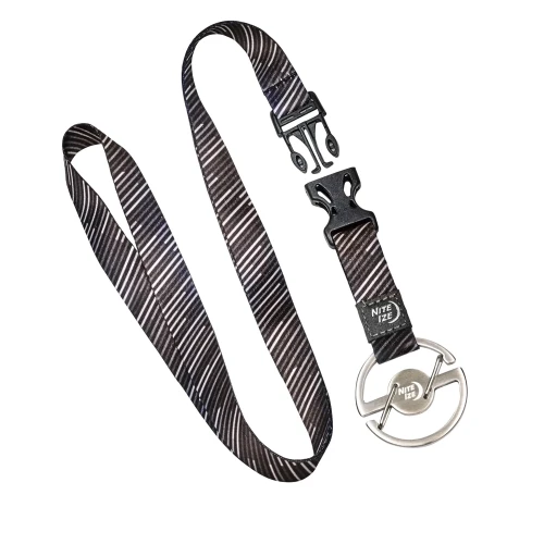 Nite Ize - Karabinczyk ze smyczą Medallion Key Lanyard - Stalowy - Srebrny/Czarny - MKL-11-R3-1 59337