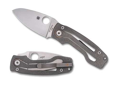 Nóż składany Spyderco Pits 2 Slipit Gray Titanium, Satin M398 by Mike Read (C269TIP)-1 59407