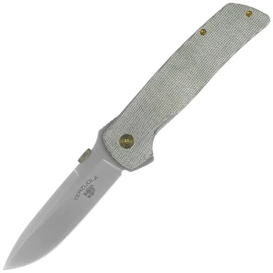 Nóż składany Fox Original Gangster OD Green Canvas Micarta, Stonewashed MagnaCut by Bob Terzuola (FX-ATC-OG01 MOD)  EDC
