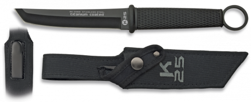 Nóż K25 Botero Tanto Black Rubber, Black Titanium 7Cr17Mov (31891)-1 59849 