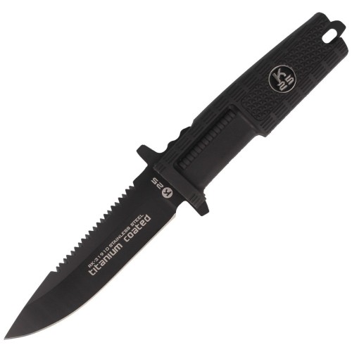 Nóż K25 RK-31910 Black Rubber, Black Titanium 7Cr17Mov-1 59853 