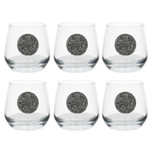 Szklanki do whisky Golden Fox Luna Dzik zdobione odlewanym elementem 6 szt.