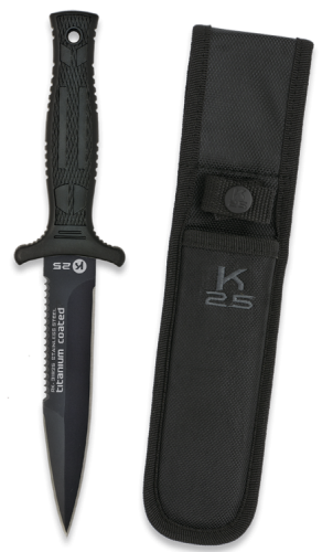 Nóż boot K25 Botero Black Rubber, Black Titanium 7Cr17Mov (31825)-1 59935 