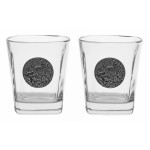 Szklanki do whisky Golden Fox Geo zdobione odlewanym elementem, 2 szt.