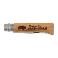 Nóż składany Opinel 8 inox dąb seria Animal - bizon-3 60032 