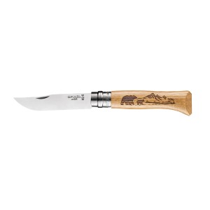 Nóż składany Opinel 8 inox dąb seria Animal - niedźwiedź EDC