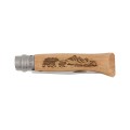 Nóż składany Opinel 8 inox dąb seria Animal - niedźwiedź-3 60033 