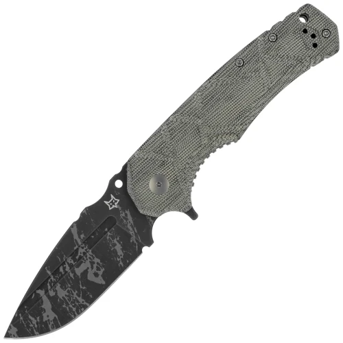 Nóż składany Fox Uro OD Green Canvas Micarta, Acid Washed Niolox by Wander Tactical (FX-557)-1 60211 