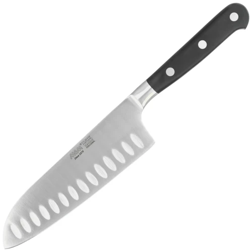 Nóż kuchenny MAM Santoku Granton Edge Black Polimer, Polished X30Cr13 (66903)-1 60328 