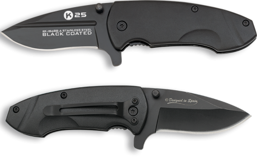 Nóż składany K25 RK-18488 Black Aluminium, Black 7Cr17Mov-1 60471 