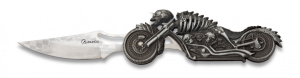 Nóż składany z latarką Martinez Albainox Moto Skeleton Gray Zamak, Laser Ornament 3Cr13Mov (18063)