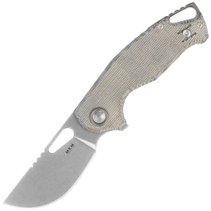 Nóż składany MKM Vincent Green Canvas Micarta, Stonewashed MagnaCut by Jesper Voxnaesi (MK VCM-GC)