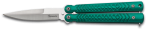 Nóż składany motylek Martinez Albainox Balisong Green Steel, Shiny 3Cr13Mov (02228)
