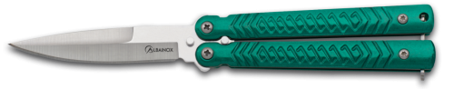 Nóż składany motylek Martinez Albainox Balisong Green Steel, Shiny 3Cr13Mov (02228)-1 60524 
