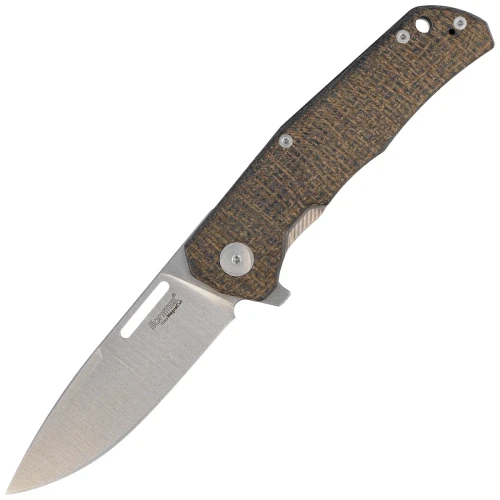 Nóż składany LionSteel Q4ttro Green Burlap Micarta/Titanium, Satin MagnaCut by Molletta (Q4 BGR)-1 60717 
