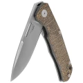 Nóż składany LionSteel Q4ttro Green Burlap Micarta/Titanium, Satin MagnaCut by Molletta (Q4 BGR)-6 60717 