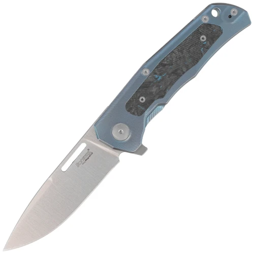 Nóż składany LionSteel Q4ttro Blue Titanium / Fat Carbon, Satin MagnaCut by Molletta (Q4 BL)-1 60718 