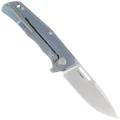 Nóż składany LionSteel Q4ttro Blue Titanium / Fat Carbon, Satin MagnaCut by Molletta (Q4 BL)-3 60718 