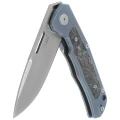 Nóż składany LionSteel Q4ttro Blue Titanium / Fat Carbon, Satin MagnaCut by Molletta (Q4 BL)-6 60718 