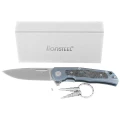 Nóż składany LionSteel Q4ttro Blue Titanium / Fat Carbon, Satin MagnaCut by Molletta (Q4 BL)-7 60718 