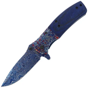 Nóż składany Martinez Albainox Blue Wood/Steel, 3D 3Cr13Mov (18911)