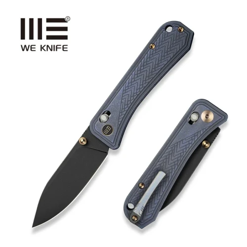 Nóż składany We Knife Bougie Banter Blue Titanium, Black Stonewashed CPM S45VN by Ben Petersen (WE24009-1)-1 60739 
