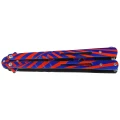 Nóż składany motylek Third Decor Habitat Balisong K3103 Practice Fan Knife Non-Cutting White/Purple 420, White/Purple 420 (TH-K3103)-2 60757 